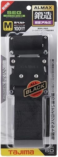 New TAJIMA BODY BELT ALUMINUM ONE-TOUCH BUCKLE M SIZE BWBM125-BK from Japan