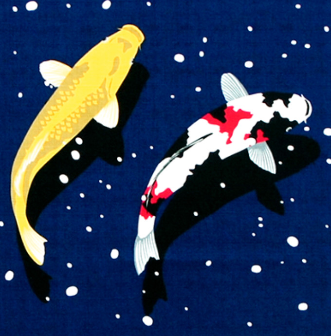 Musubi Furoshiki 106x106cm Large Furoshiki “Nishikigoi” 錦鯉 100% cotton #947