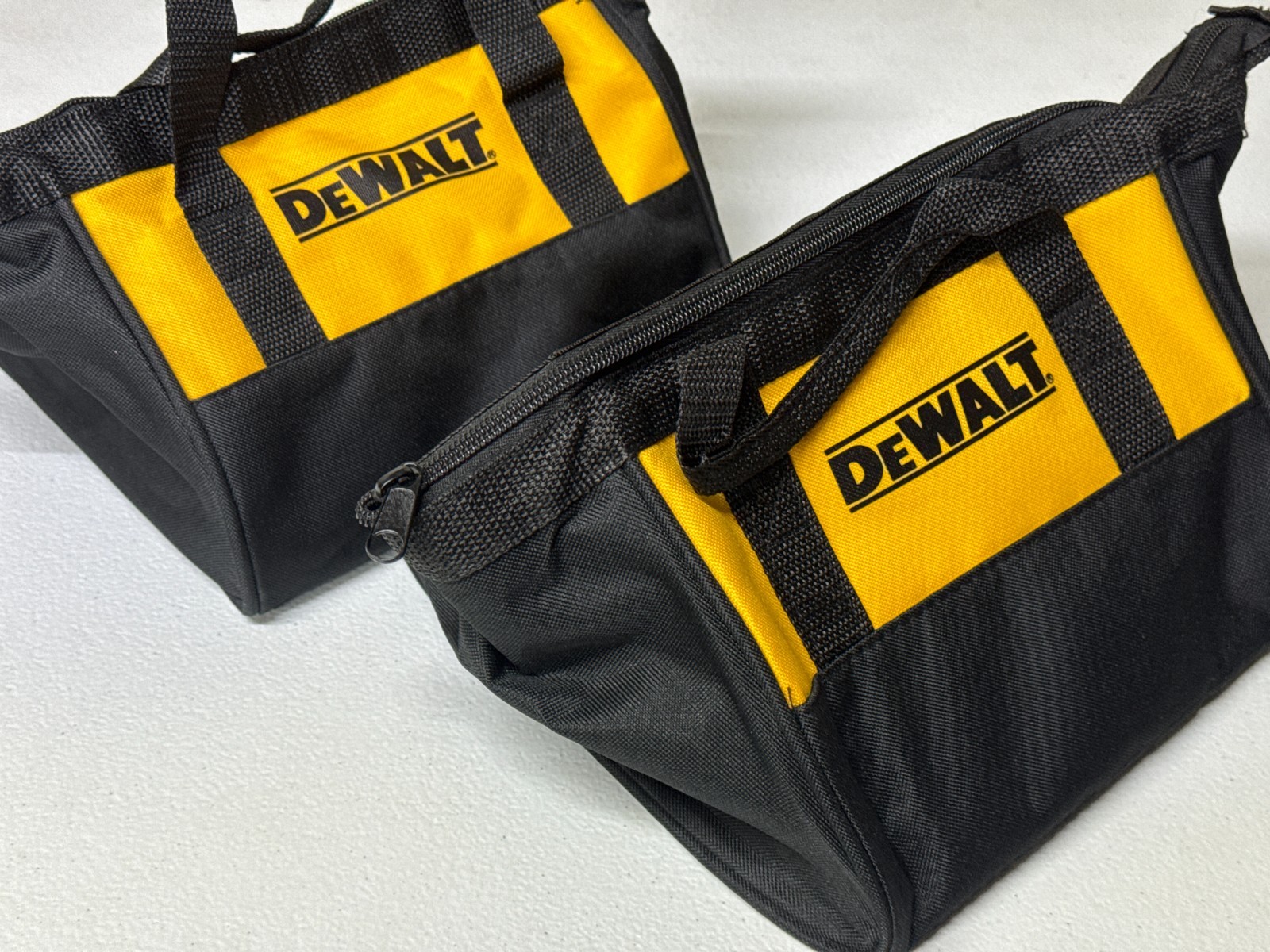 Lot Of 2- DeWalt 9″ X 9″ X 8″ Small Canvas Tool Bag. TWO BAGS