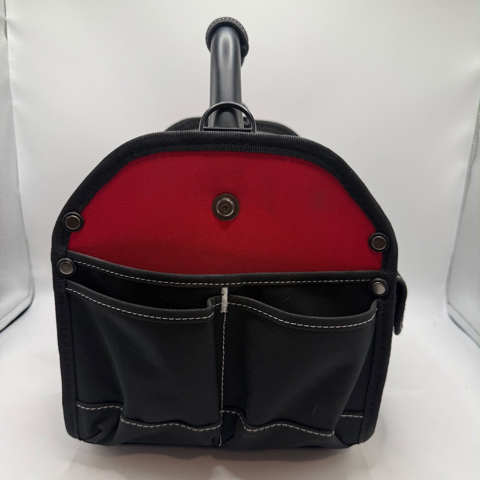 Husky 12” Tool Tote Bag Organizer Open Top Multi Pocket Heavy Duty Black Red