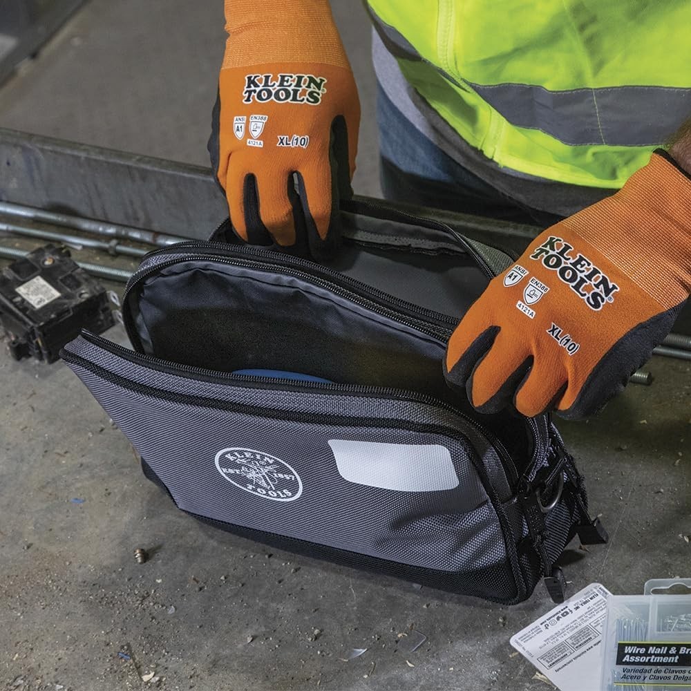 Water-Resistant Tool Pouch with D-Rings – 12”L x 7”H for Easy Access