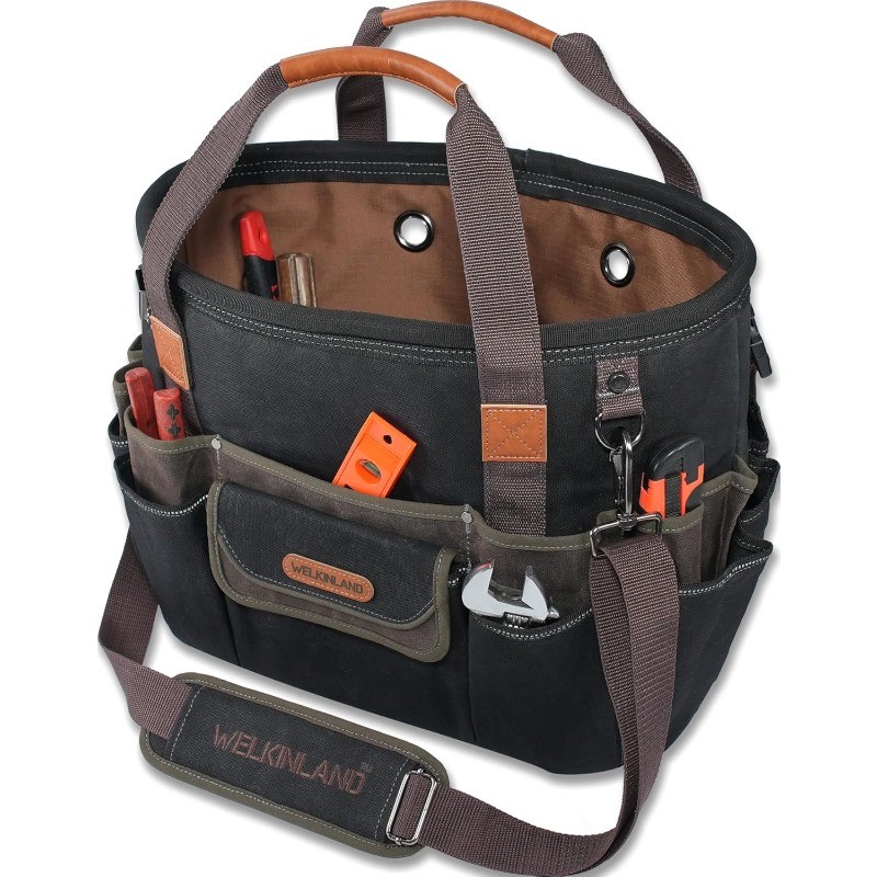 42-Pockets Electrician Tool Tote, 16-Inch Open Top Tool Tote
