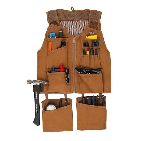 Bucket Boss 80450 Tool Apron, Tool Apron, Brown, Canvas, 14 Pockets