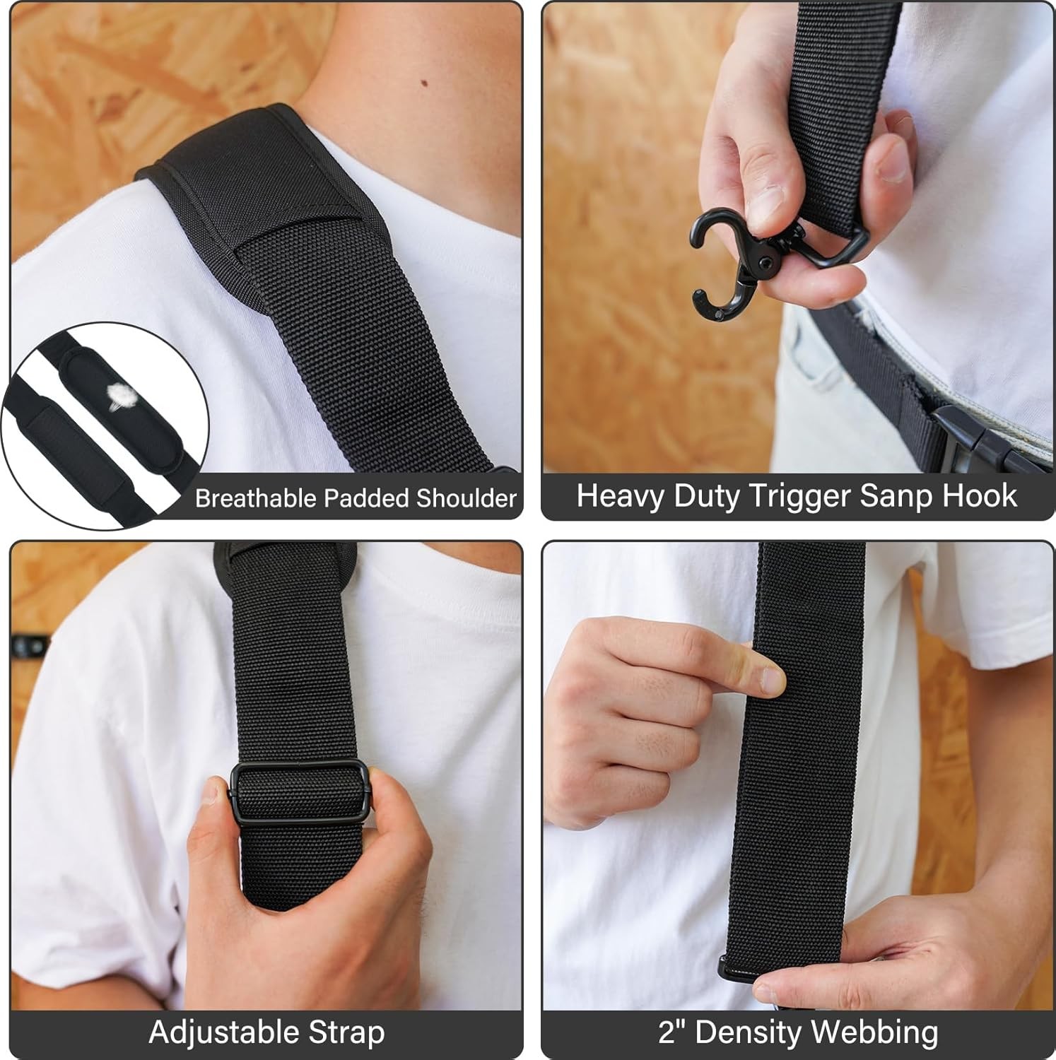 Heavy Duty Padded Tool Belt Suspenders with Adjustable Loops for Work