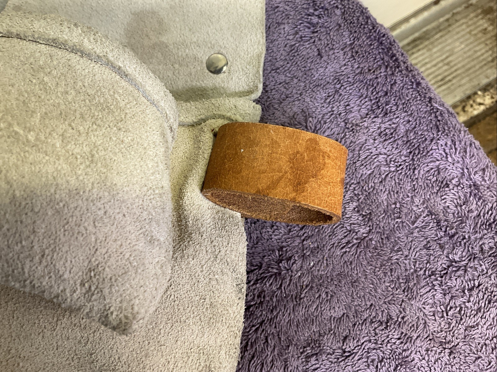 Small Suede Tool Pouch-Nail Apron Carpenter Bag W/Hammer Loop