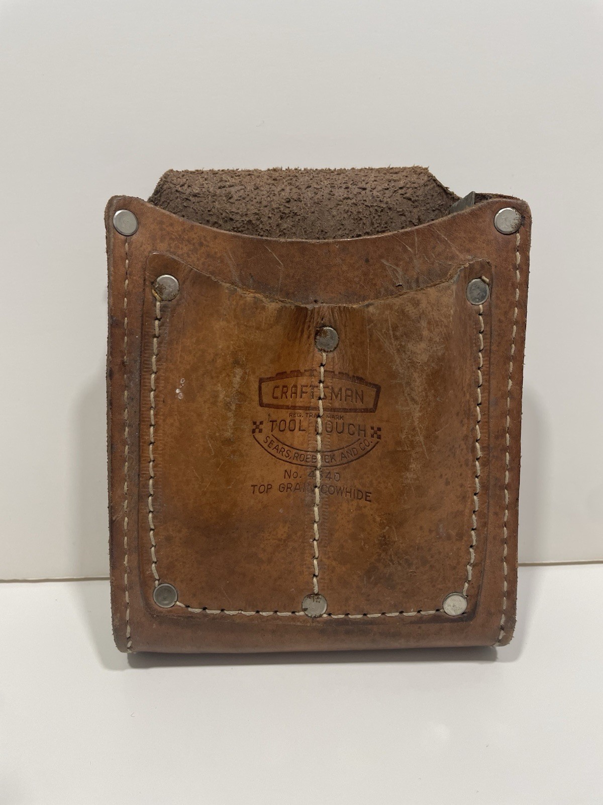 Vintage Sears Craftsman Tool Pouch 4540 For Tool Belt Top Grain Cowhide Leather