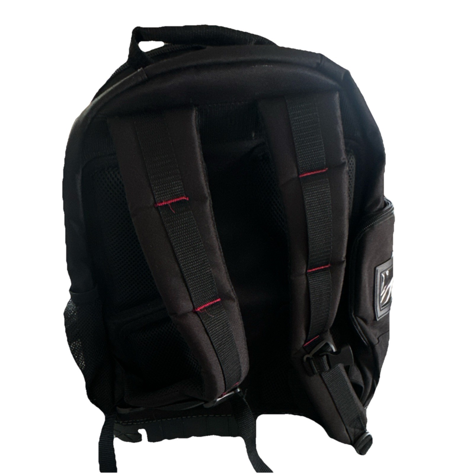 Husky Tool Backpack Adjustable Padded Handle Black/Red Fabric Organizer