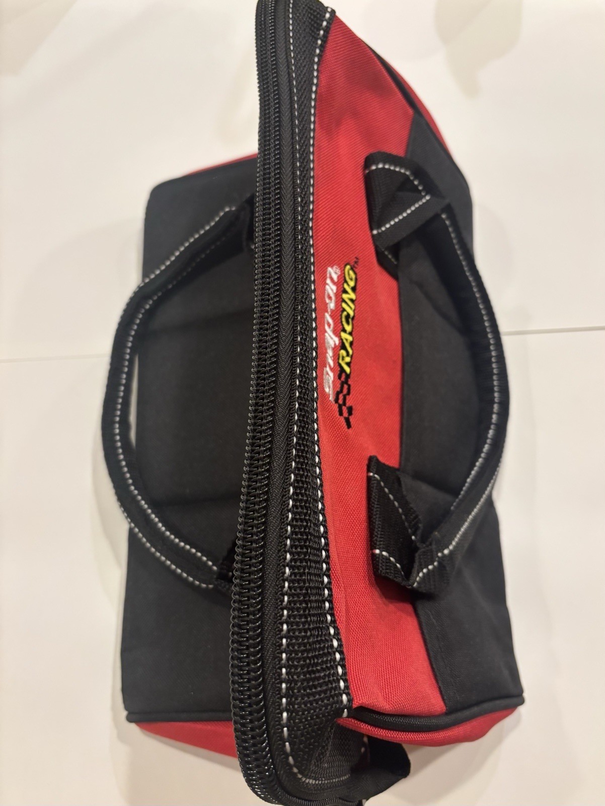 Snap-on Racing Red/Black Fabric Zipper Tool Bag with Handles