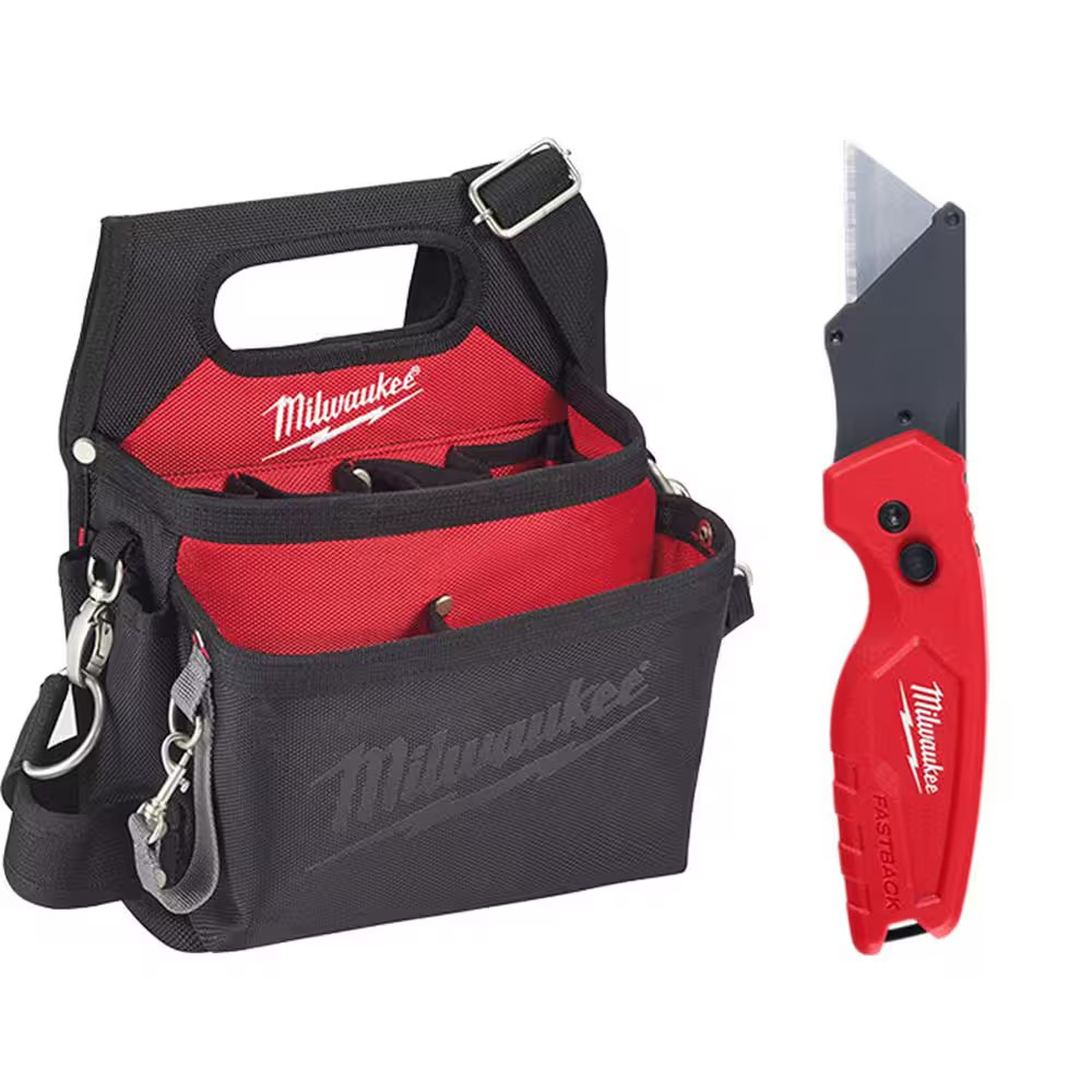 15-Pocket Electricians Tool Holder with Quick Adjust Belt and FASTBACK Compact U