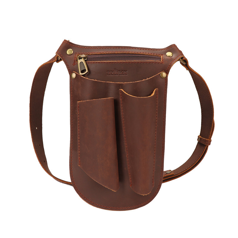 TOURBON Leather Gardening Belt Pouch Florist Organizer Waist Bag Tools Holster