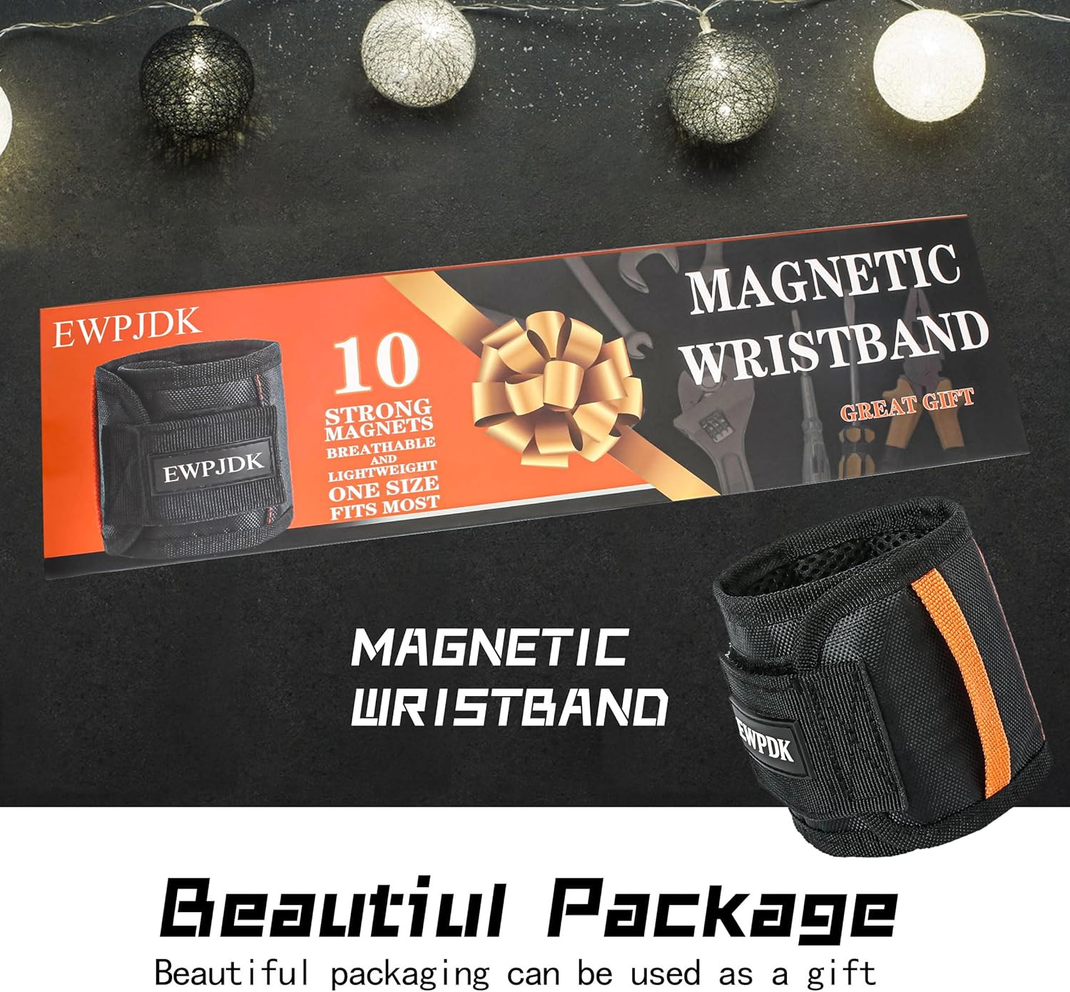 Magnetic Wristband for Holding Screws, Drilling Bits, Nails, Stocking Stuffers G