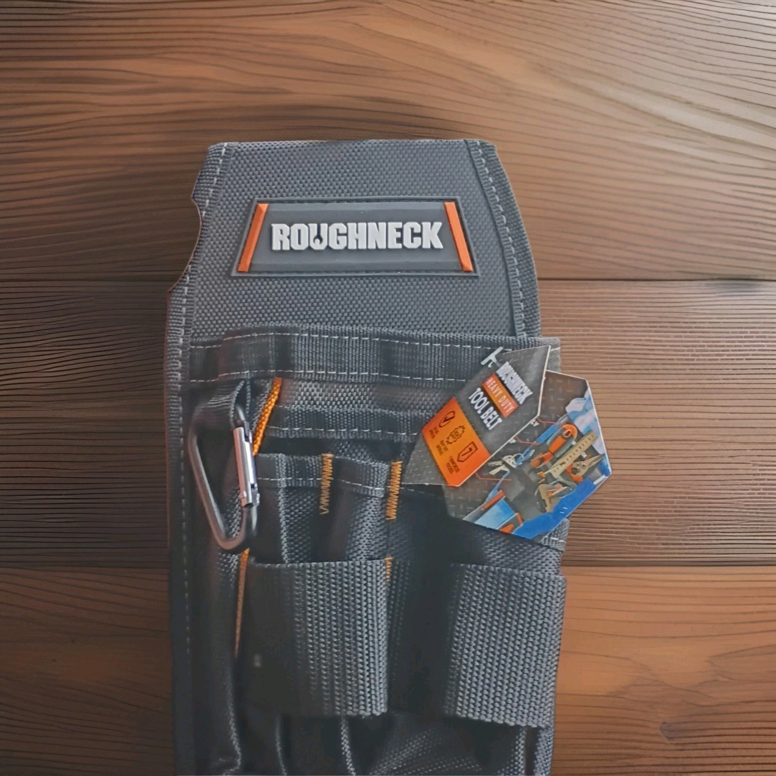 Roughneck Heavy Duty Tool Belt Fabric Black with Multiple Pockets
