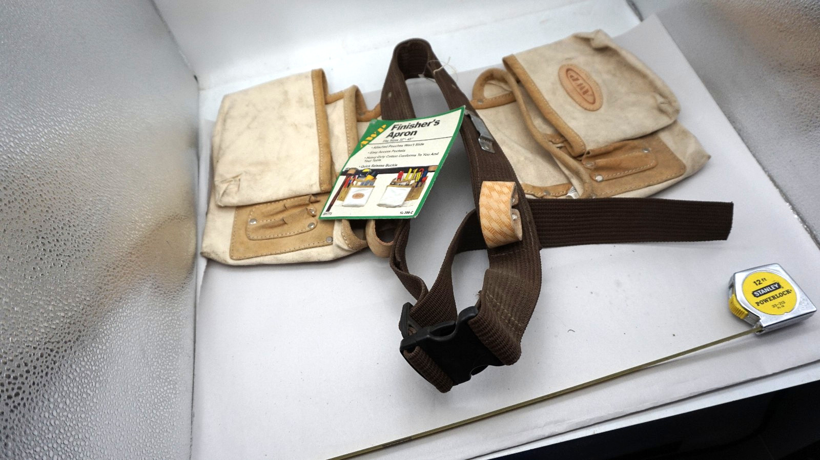 AWP Cotton Canvas Leather Adjustable Work Finisher Tool Belt Pouch Bag New