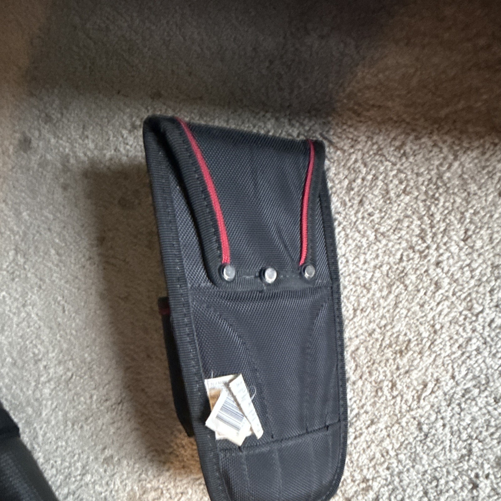 Husky Black/Red Nylon Tool Belt Utility Pouch with Multiple Pockets
