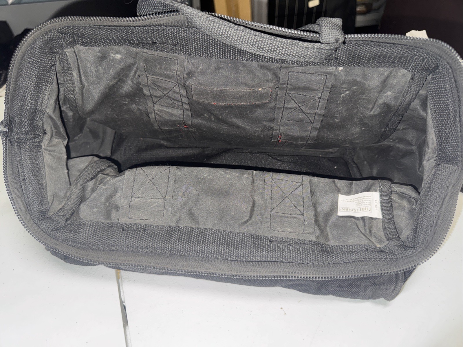 Craftsman 13″ Large Mouth Tool Bag – Black/Red