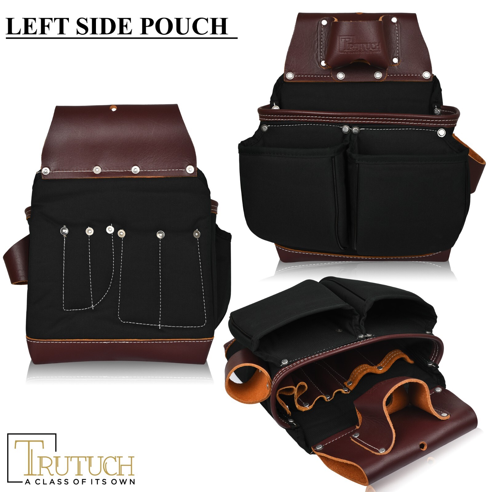 TRUTUCH Nylon and Leather Tool Belt with Leather Work Suspender | Electrician