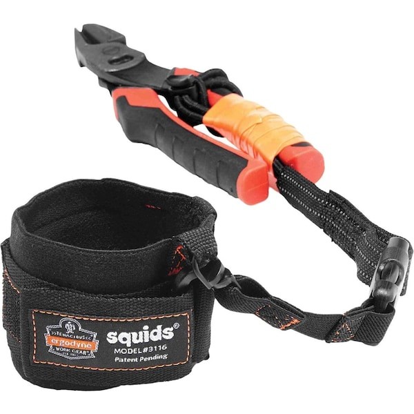 Ergodyne 3116 Wrist Tool Lanyard, Buckle, 8In. L, Black