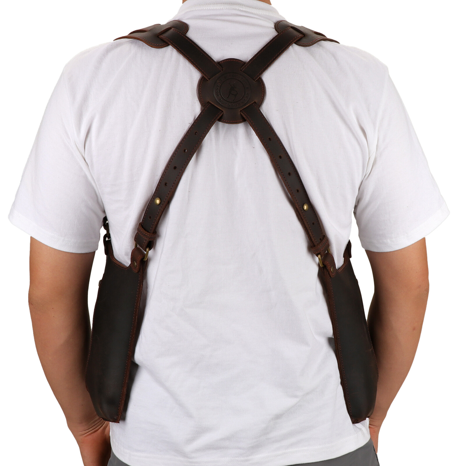 TOURBON Leather Concealed Double Underarm Shoulder Holster Bag Phone Case Wallet