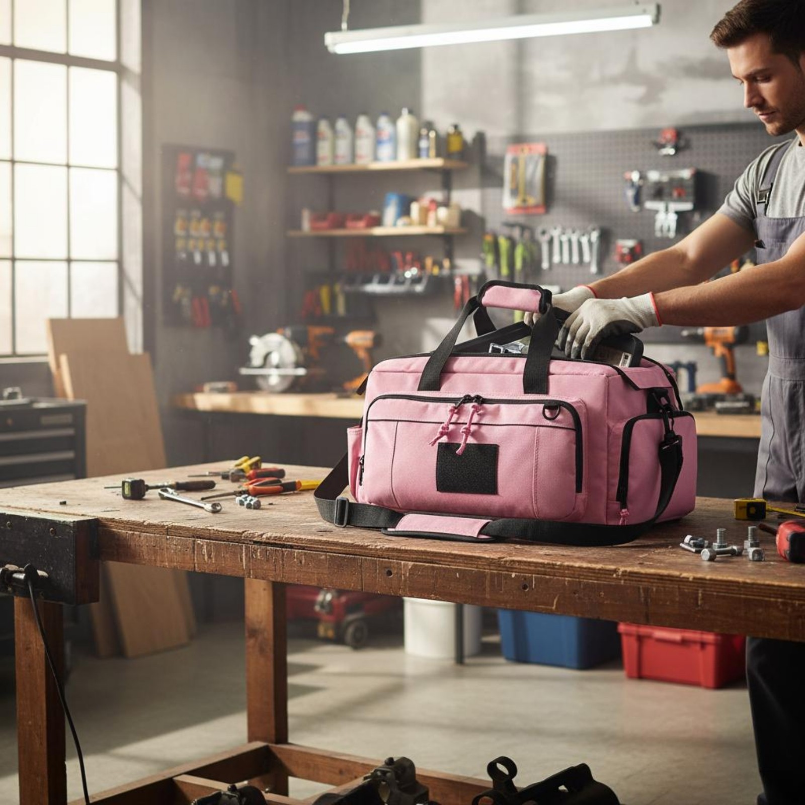 Shoulder Tool Bag Multiple Pockets Tool Bag Wide Opening for Car Repair