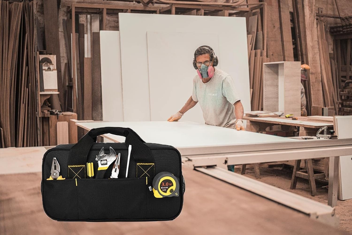 Waterproof 14-Inch Tool Organizer Bag | Ergonomic Handheld Design for Easy Use