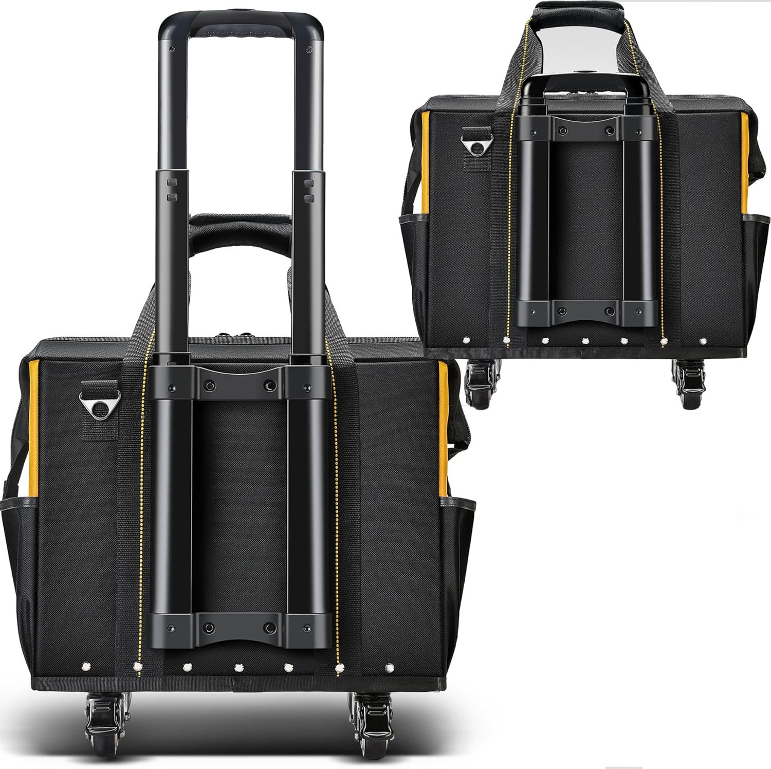 Roller Tool Bag with Four Spinner Wheels, Portable Large Rolling Tool Bag with S