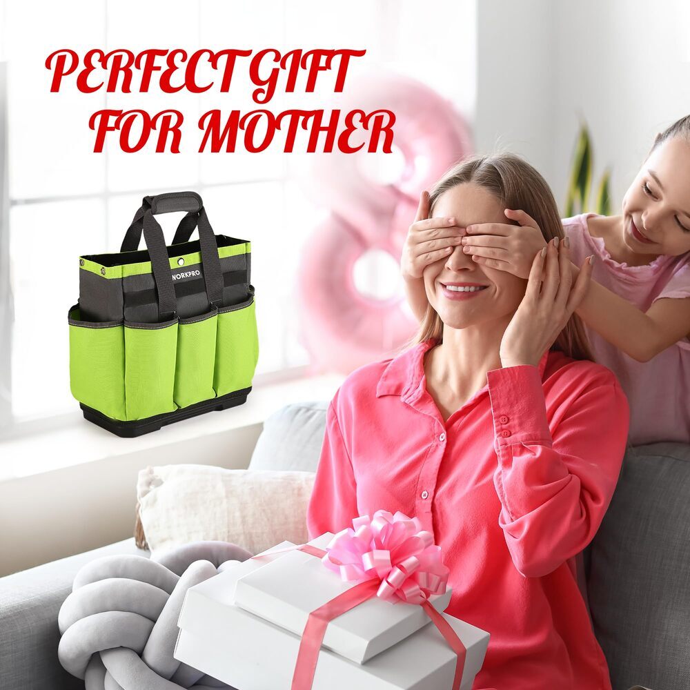 WORKPRO Garden Tool Bag with Waterproof Plastic Base 8 Pockets Gardening Bag USA