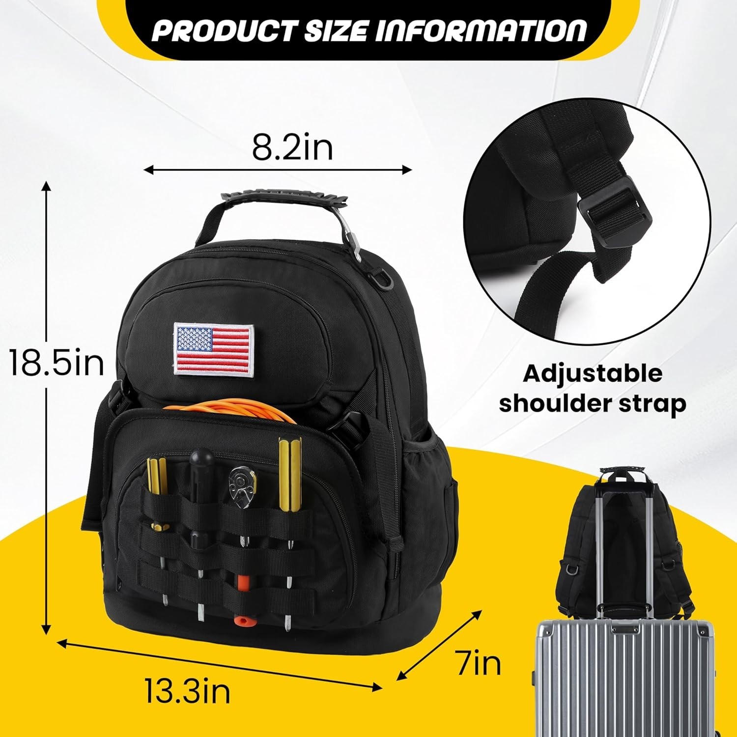Waterproof Tool Storage Backpack – Adjustable & Comfortable for Any Professional