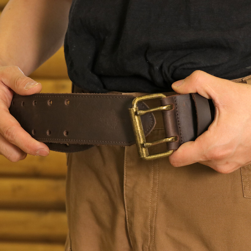Leather Tools Holster Carry Work Belt 2″ Double Roller Buckle Rig Belt-Xmas Gift