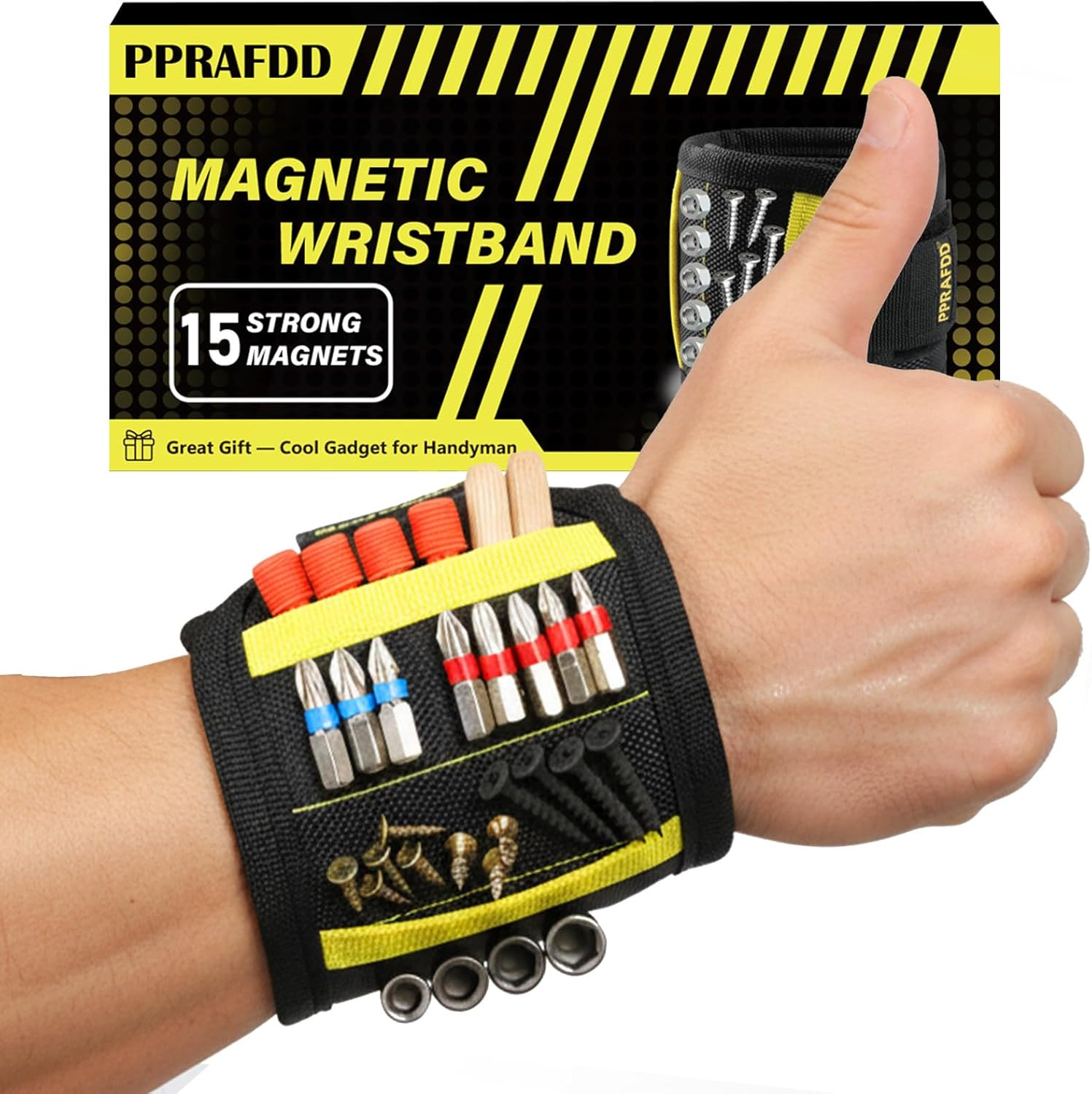 Magnetic Wristband for Screws Nails Tools – Perfect Handyman Gift