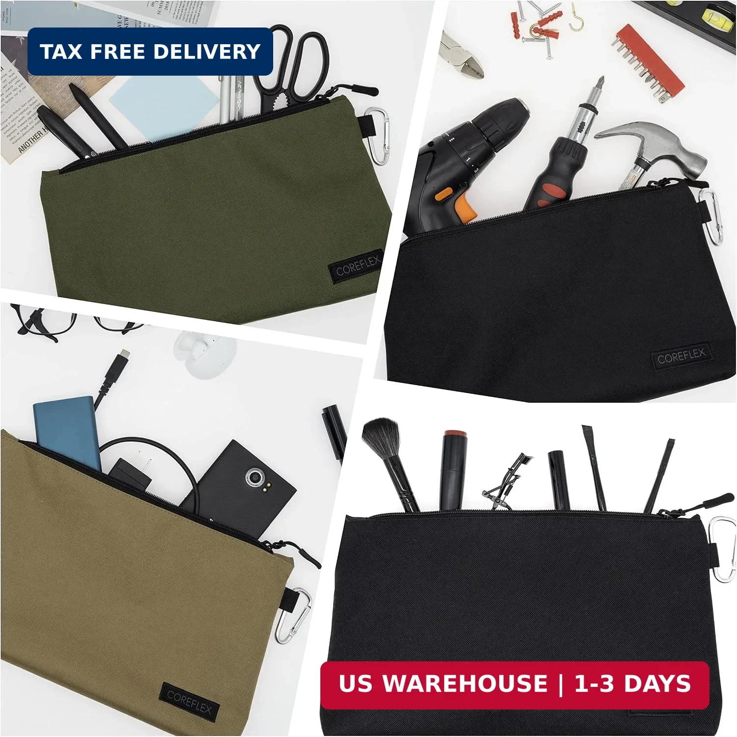Premium Tool Pouch Zipper Bag, Small Tool Bag, Multipurpose Storage pou