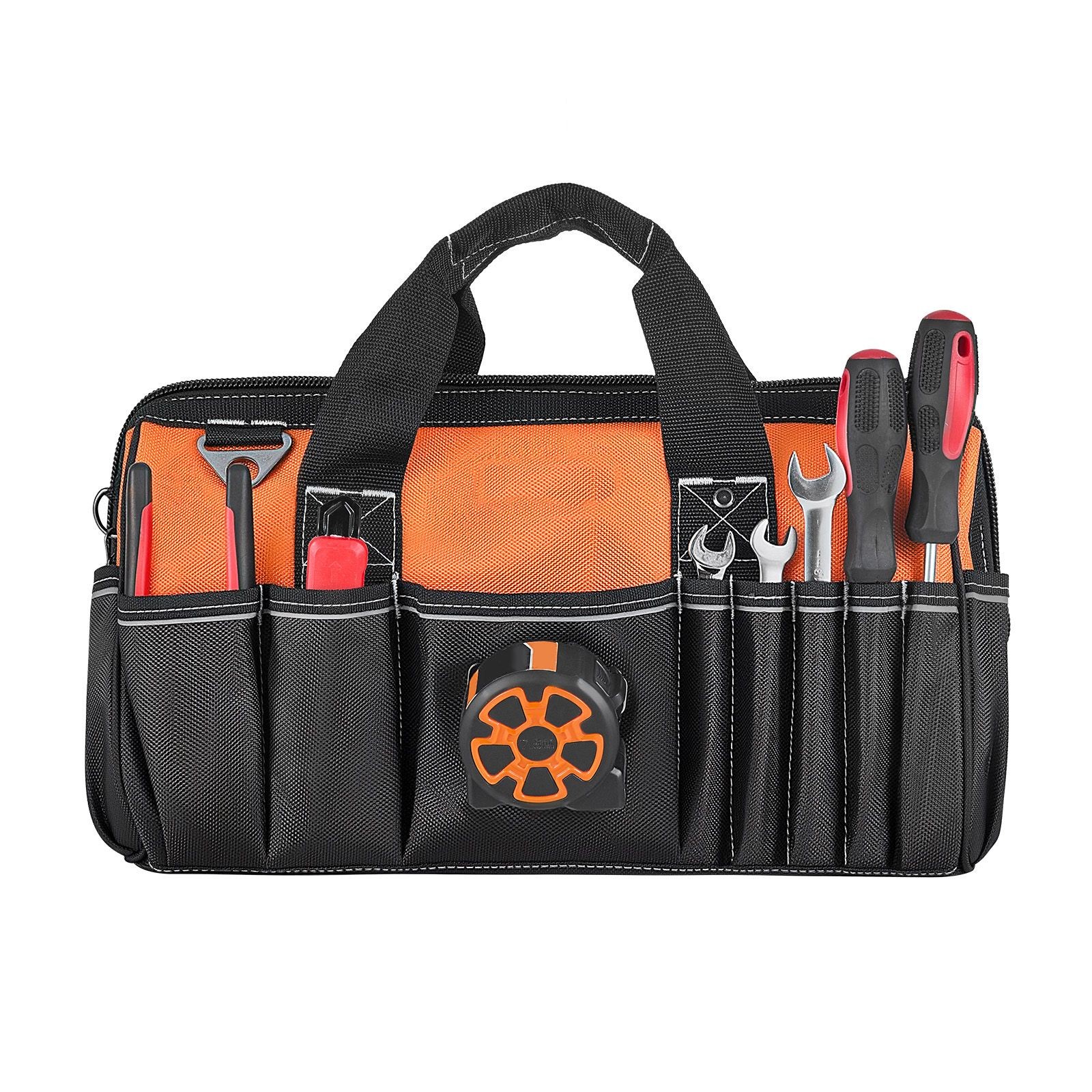 15.7in 33-Pocket Tool Bag Organizer 1680D Polyester, Carry Handles