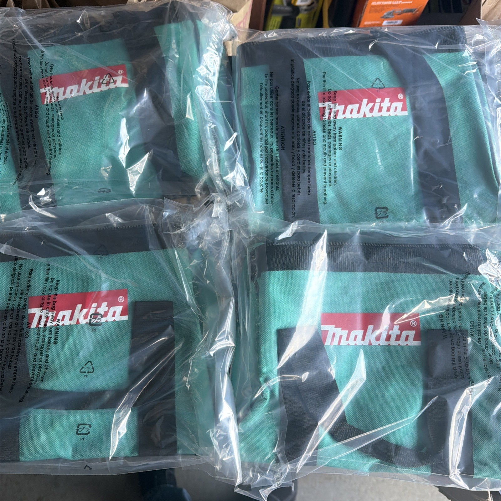 (4) Makita Blue 11″x 9″ x 11″ Tool Bags / Case For 18V Drill, Grinder, Saw