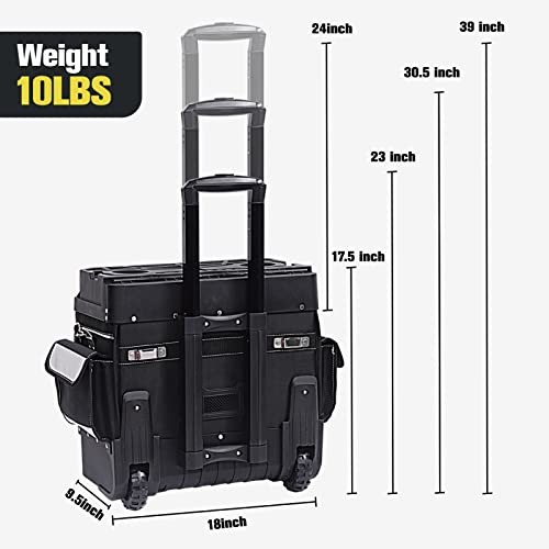18″ Rolling Tool Bag with Wheels – Organizer for Tool Bags