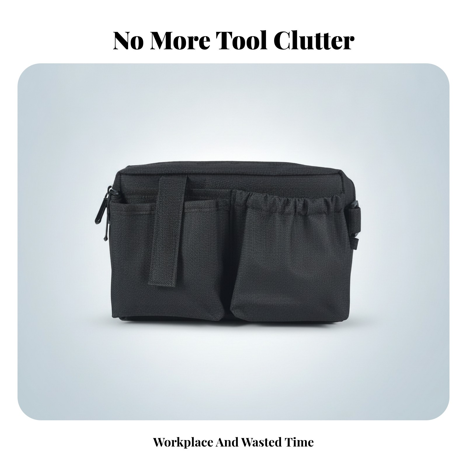 Adjustable Strap Zippered Tool Waist Bag Waist Tool Bag Two Front Pockets