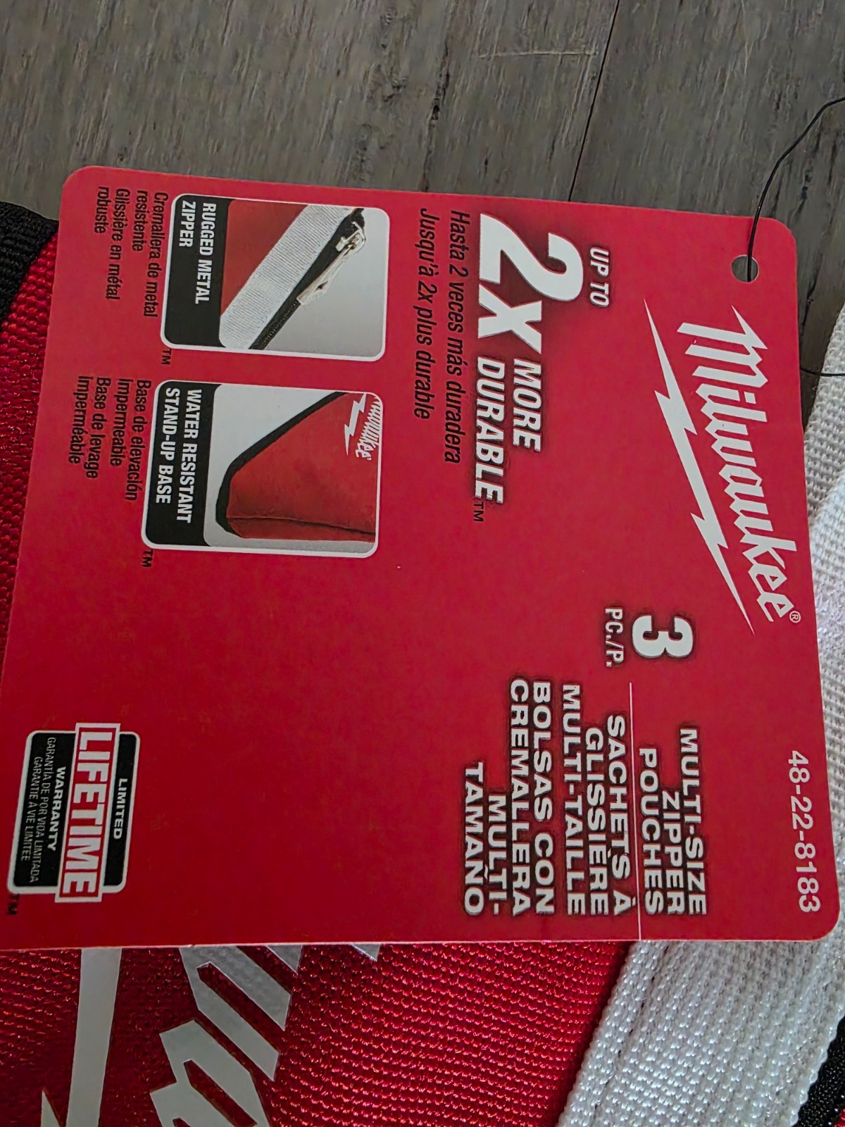 Milwaukee Zipper Tool Pouches Bags 14, 8, and 6 in. Stand-Up Base Storage Canvas