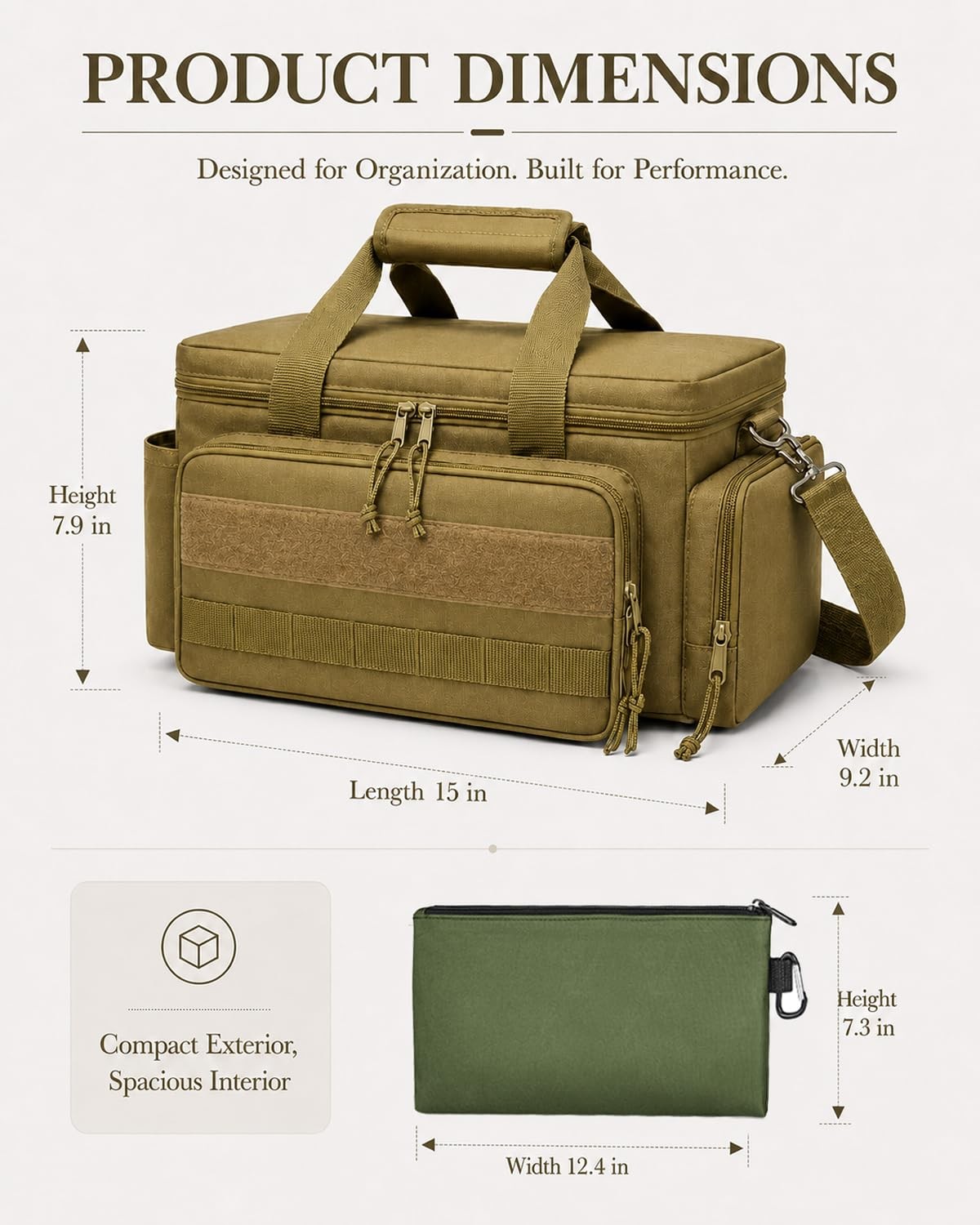 15-Inch Tool Bag Multi-purpose Tool Organizer Bag with 3 Tool Pouches and Adj…