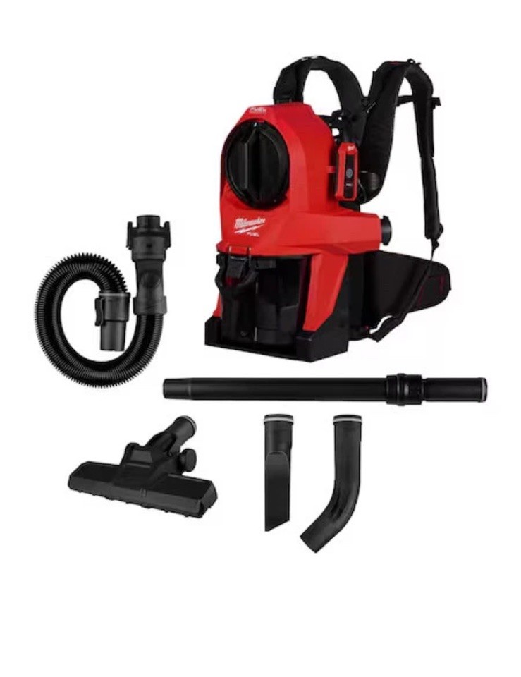 Milwaukee Tool 0895-20 Backpack Vacuum, 18 In H, 16 Lb