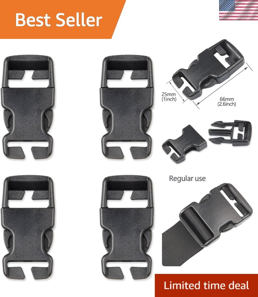 4pcs Quick Release Buckles – No Sewing Required for Backpack Repairs, 25mm