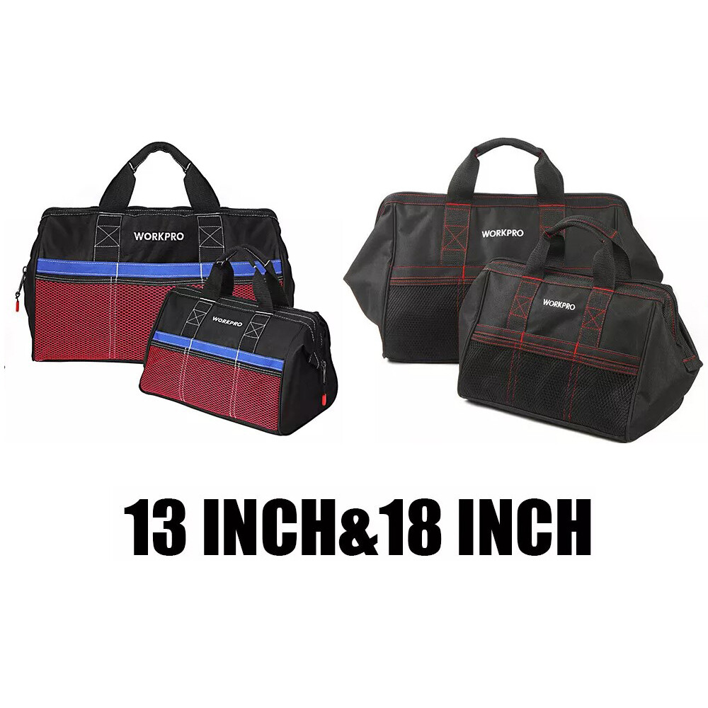 2Pack 13-inch 18-inch Heavy Duty Tool Bag Tool Storage Bag Oxford Wide Mouth Bag