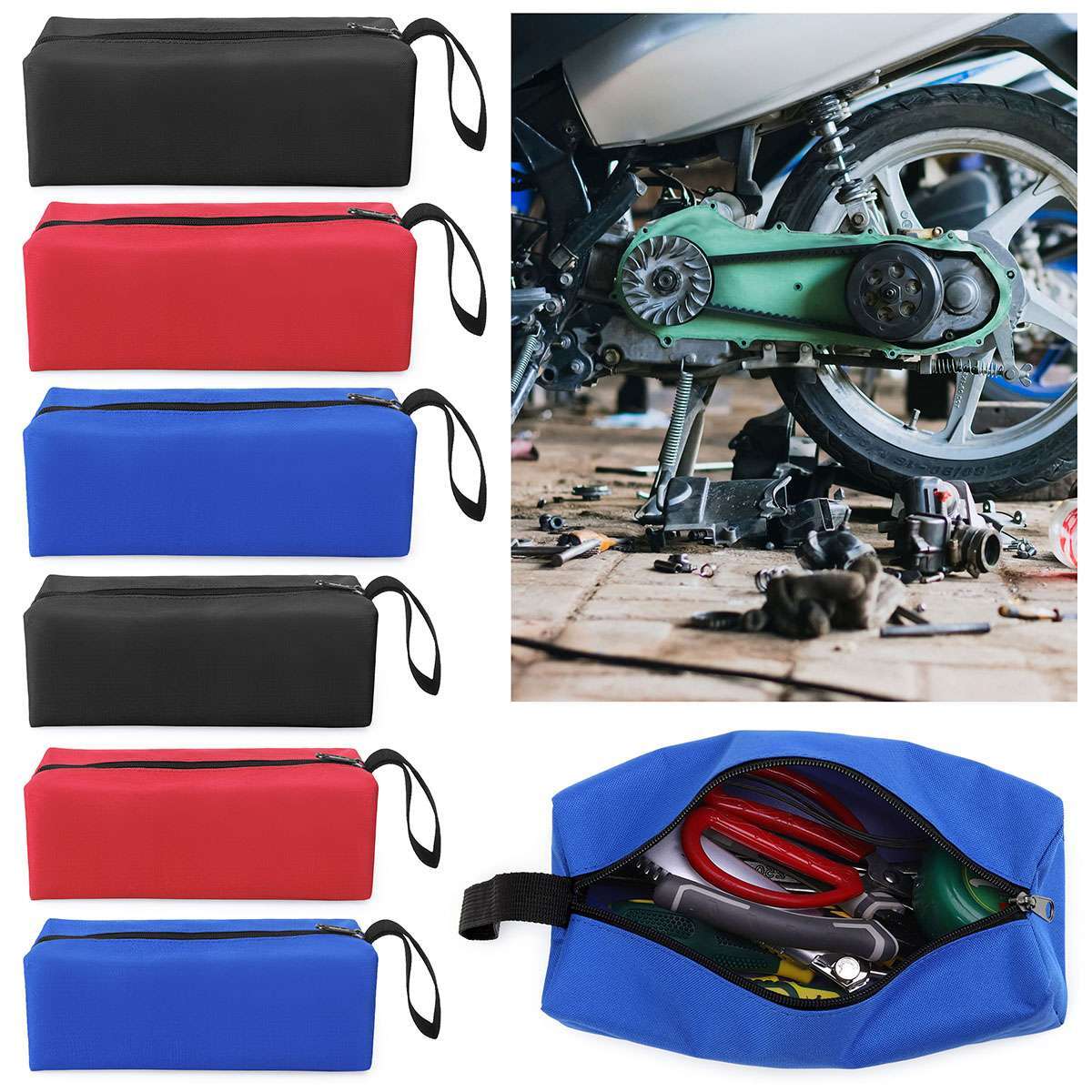 Oxford Cloth Tool Pouch Bag Zipper Small Multipurpose Organizer Pouch Heavy Duty