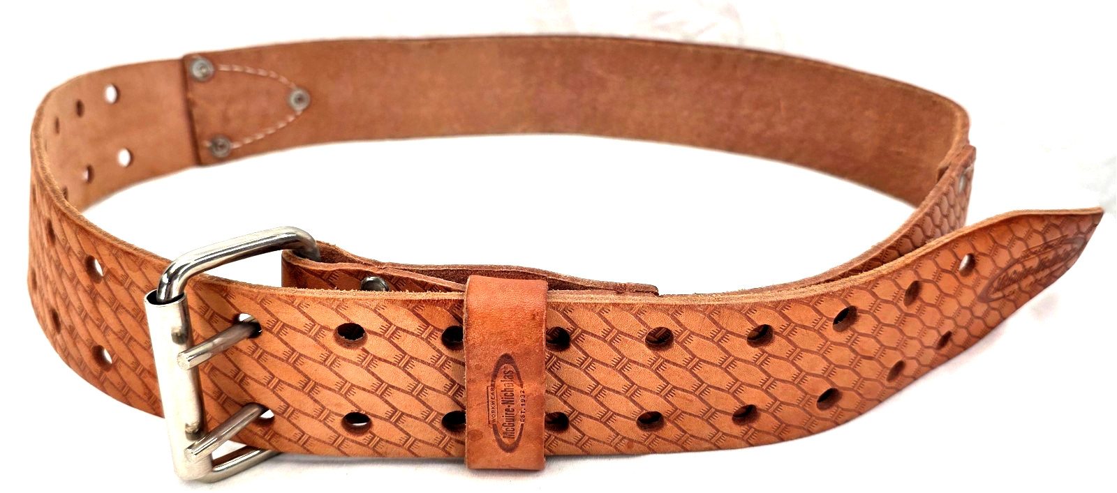 McGuire-Nicholas Workwear 2″ Saddle Leather Brown Tool Belt Adult 29″-46″