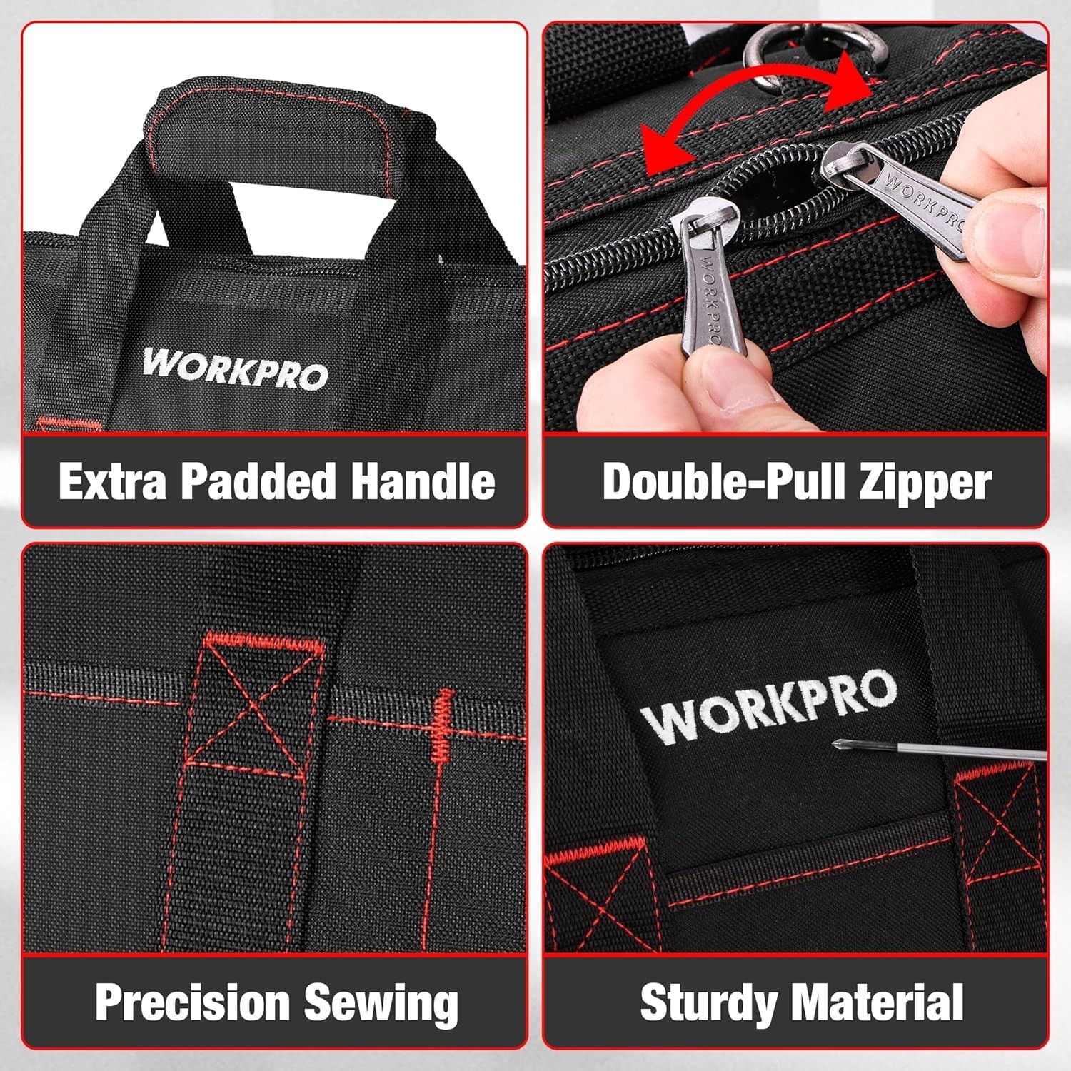 16-Inch Tool Bag: Multi-Pocket Organization & Padded Comfort Handle