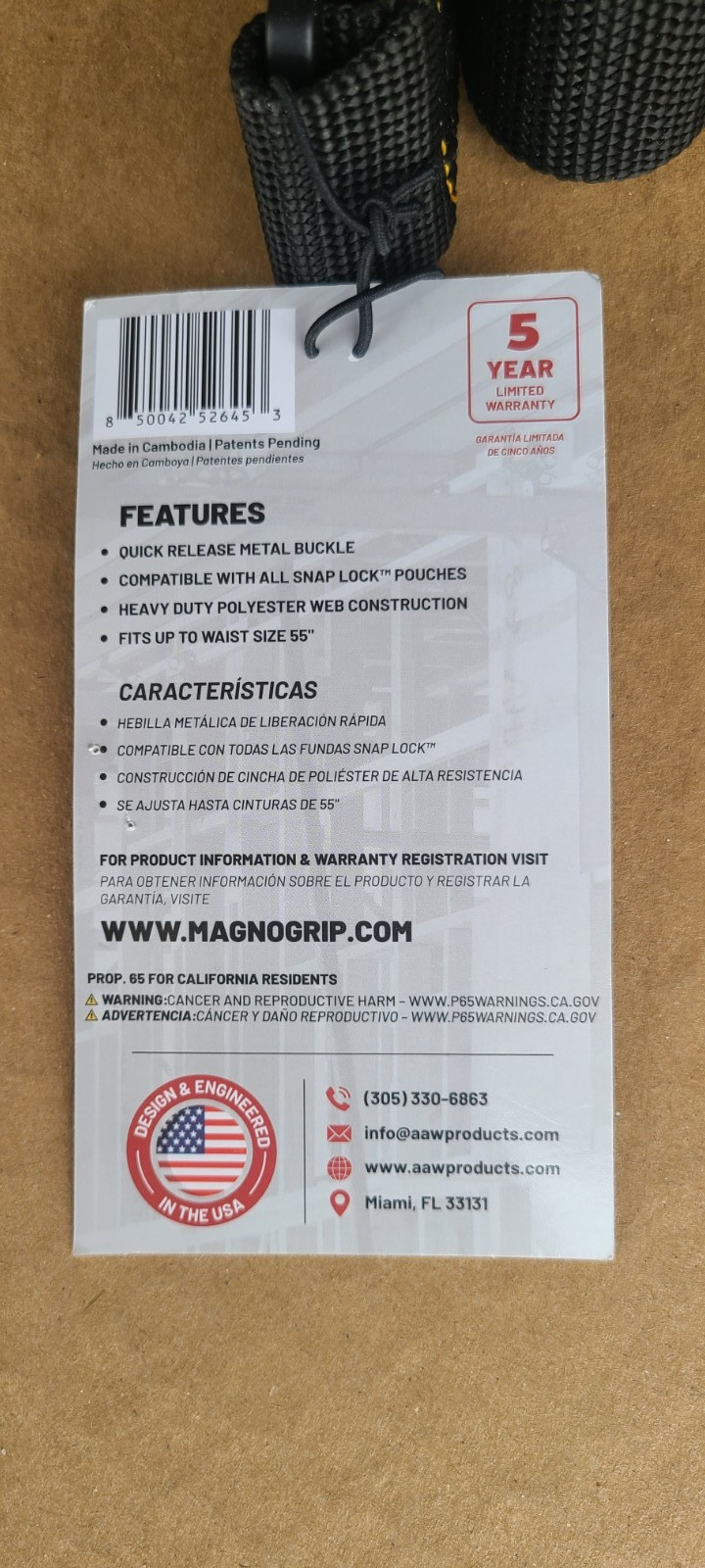 MagnoGrip Snap Lock Quick Release Work Belt 526-453