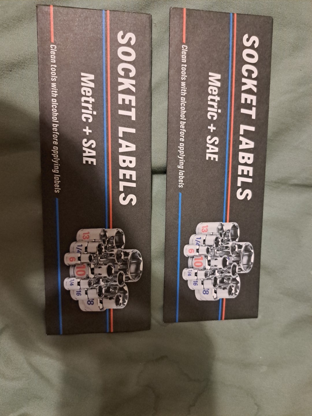 Socket Labels With SAE And METRIC 2 Pack
