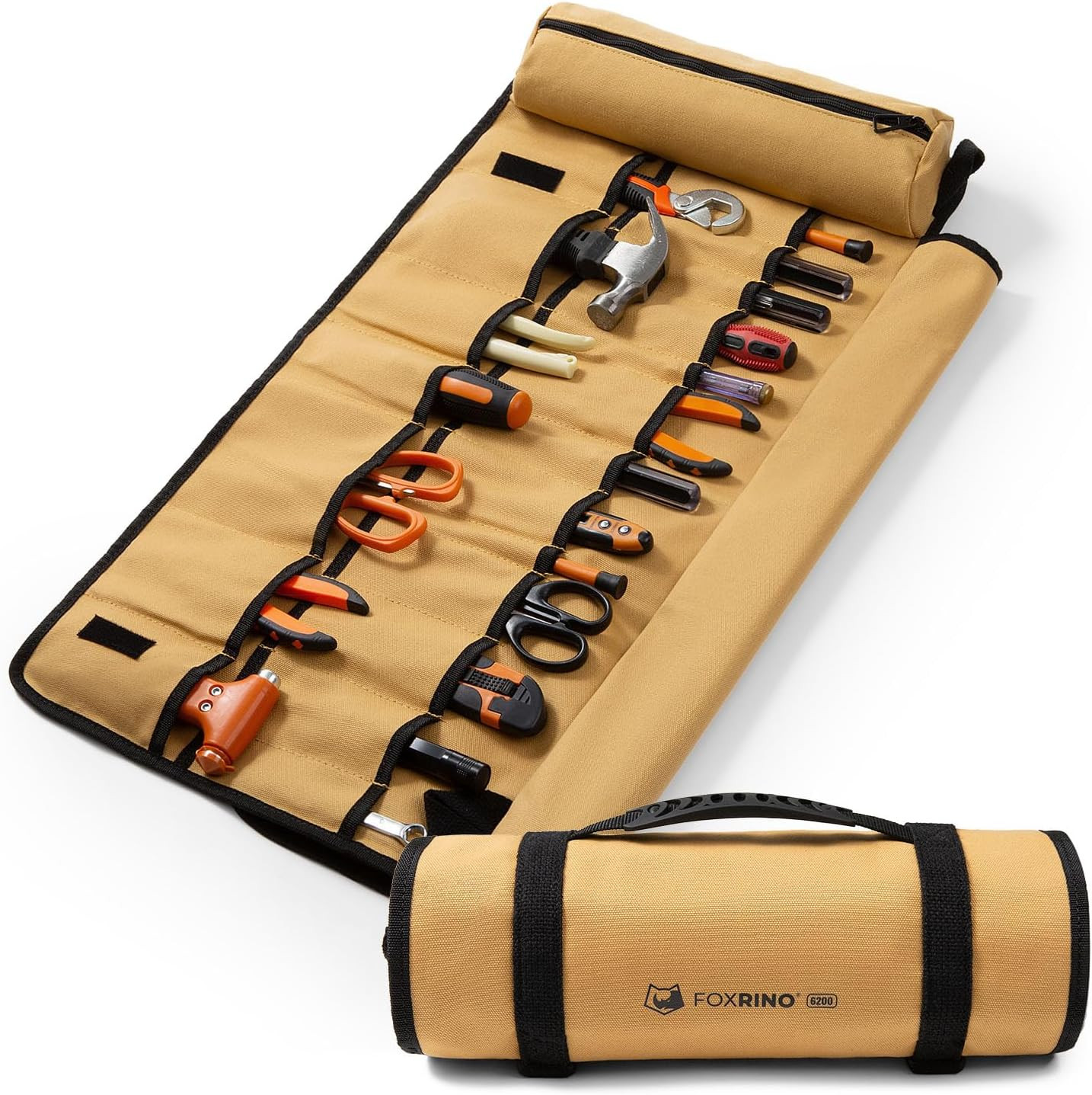 Tool Roll, Heavy Duty Tool Roll Bag Organizer, Roll up Tool Pouch with 20 + 1 Po