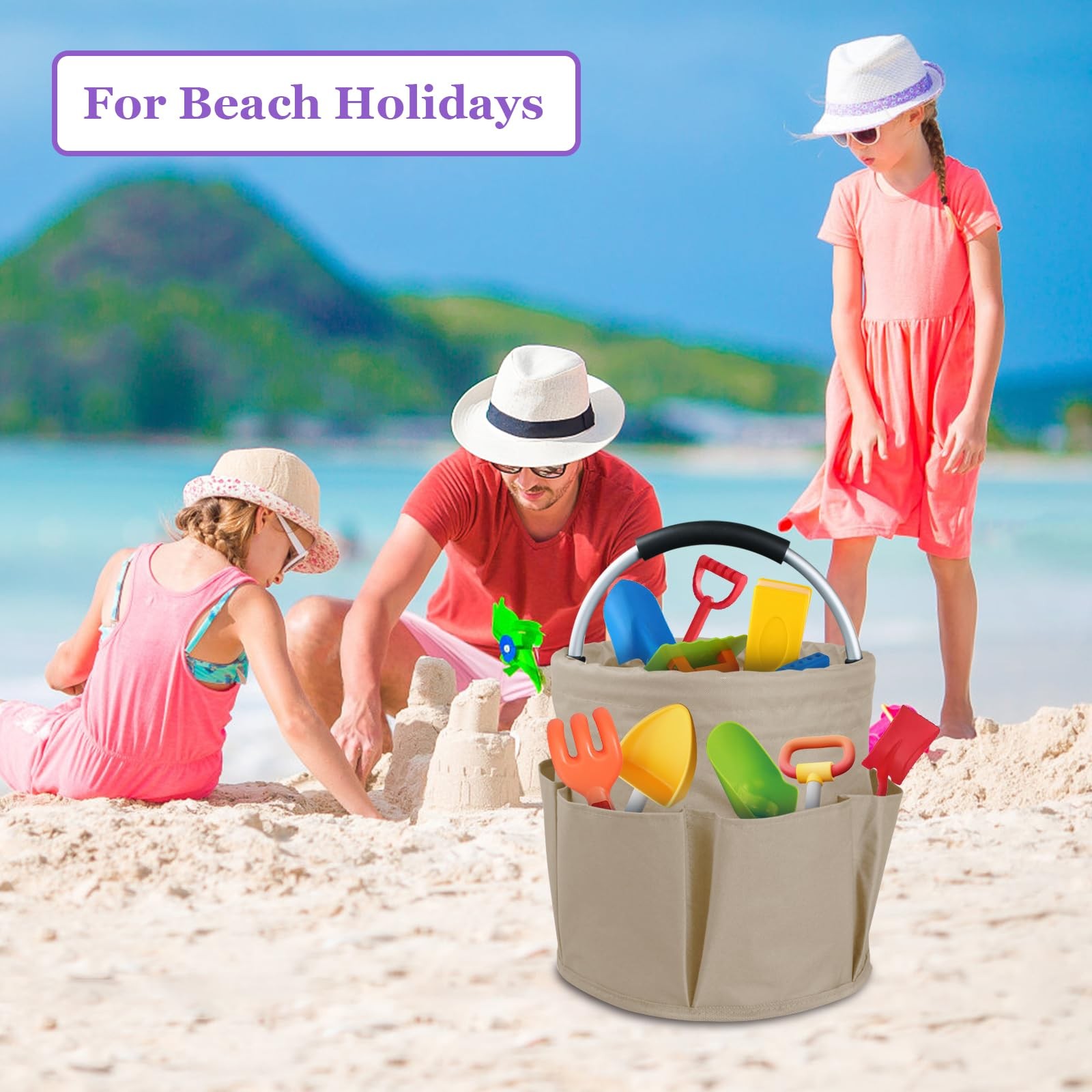 17L Cleaning Supply Caddy with Soft Handle, Portable Shower Caddy in 600D Oxf…