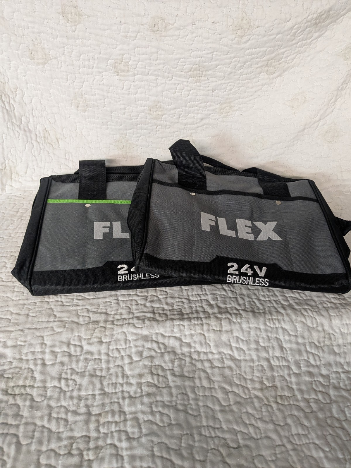 (2) FLEX 24V Brushless Tool Bags 12”X 9” X 9” Medium Bags Only (New From Kit)