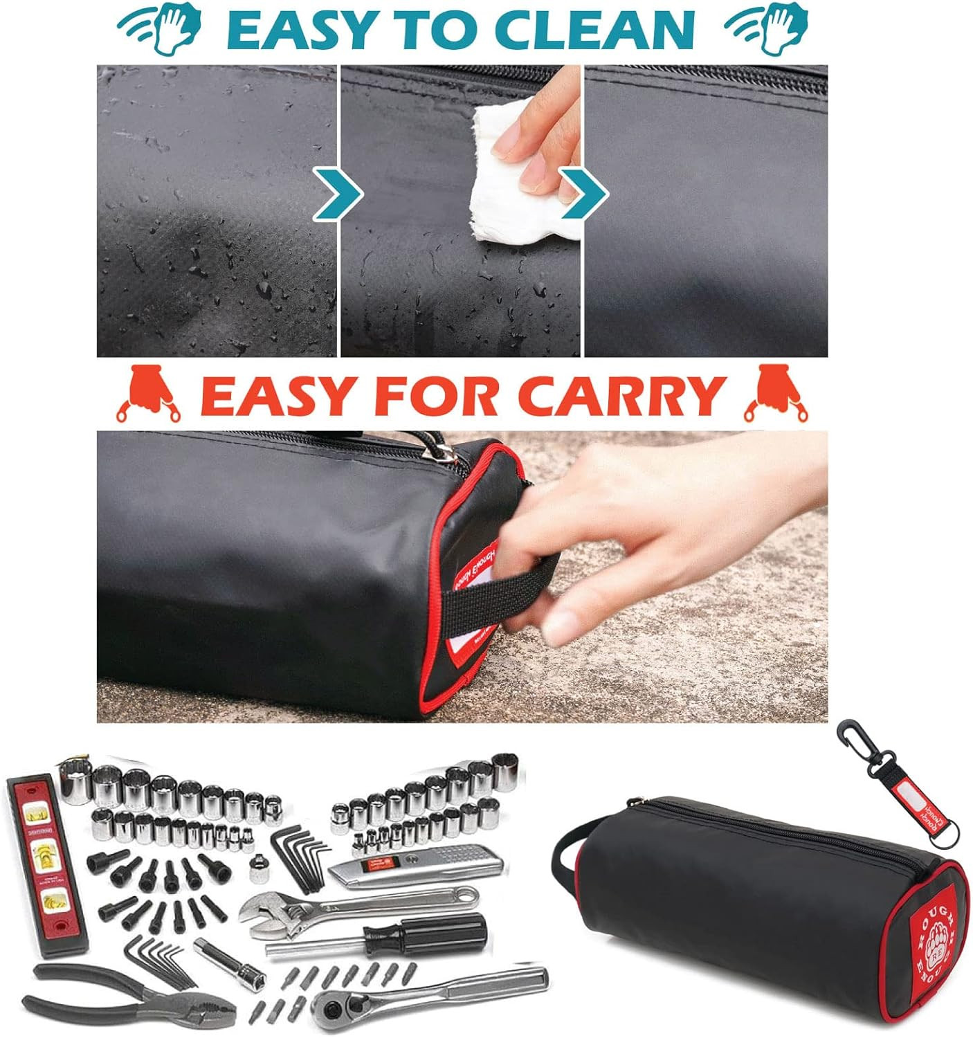 Rough Enough Small Tool Bag Pouch Portable Tool Box Small Parts Organizer with Z