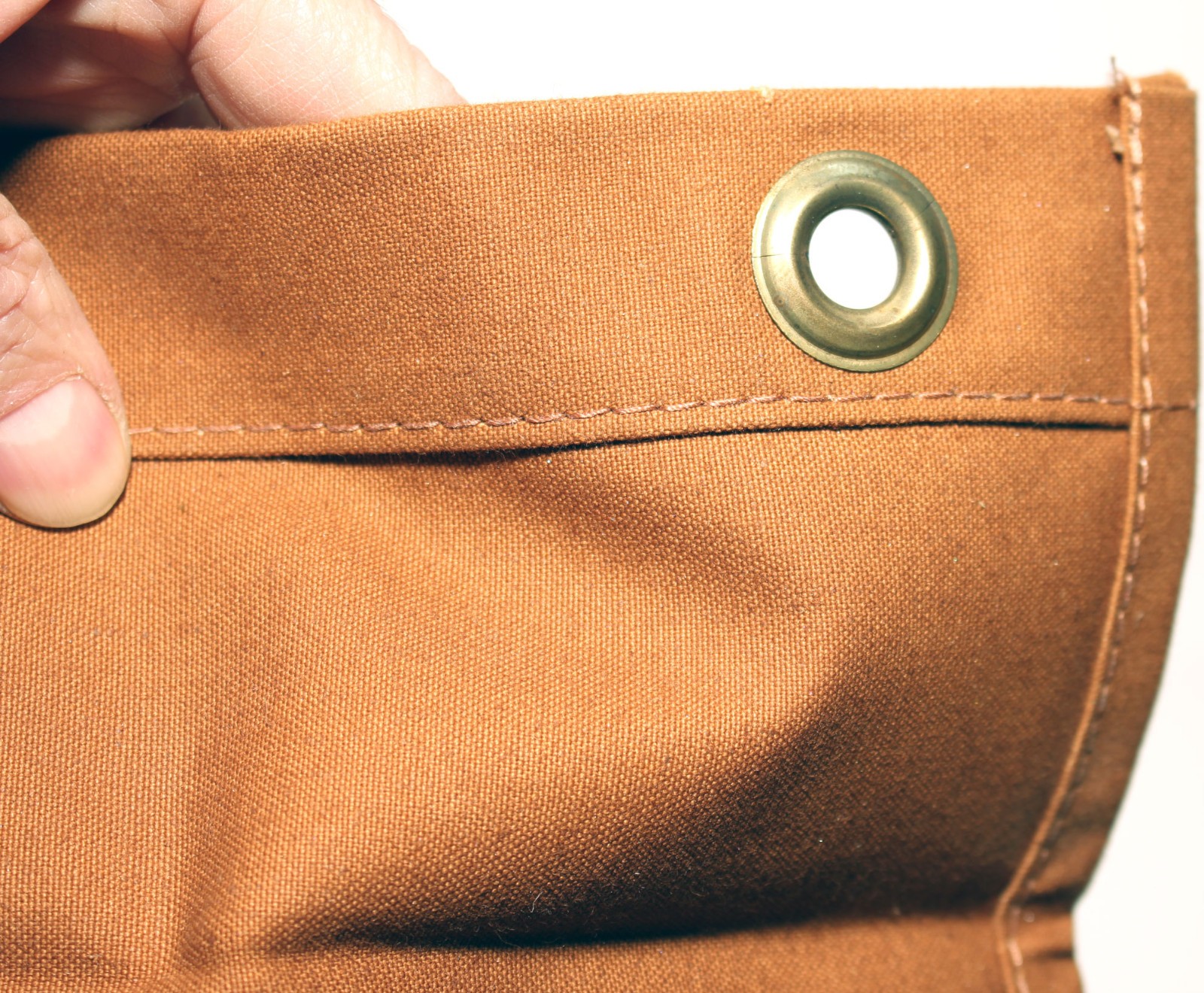 FISKARS Tan Canvas Tool Roll 18 Pockets 26″x20″ Brass Grommets Strap Made in USA