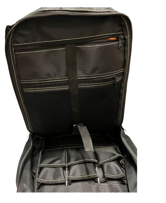 20-408 490mm Heavy Duty Polyester Tool Backpack with Plastic Base, Orange/Black